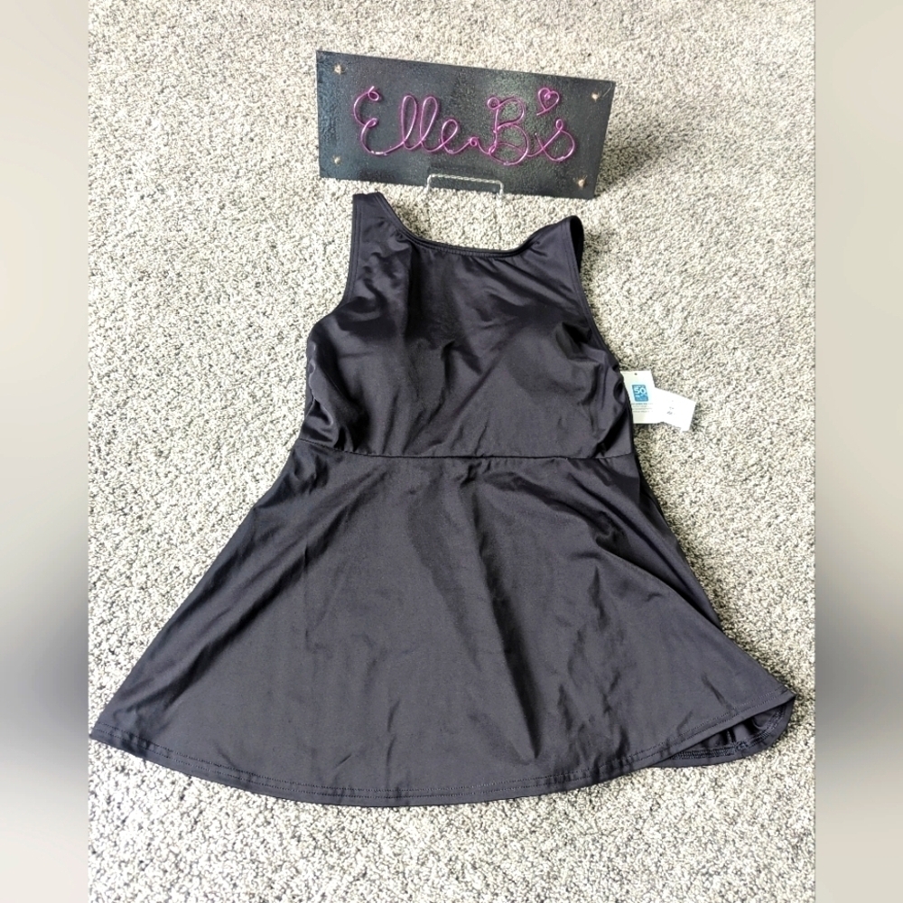 NWT Lands End Black Swim Top S